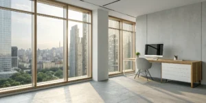 Large windows letting in bright sunlight, showing why heat blocking window film works to reduce heat.